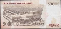 7.Emisyon 5 000 000 Lira E09 307395 Çok Temiz+