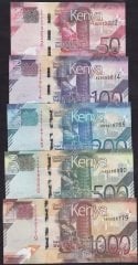 KENYA 50 - 100 - 200- 500 - 1000 ŞİLİNG 2019 ÇİL SET