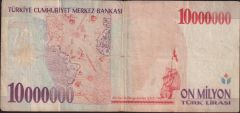 7.Emisyon 10 000 000 Lira A28 818013 Çok Temiz