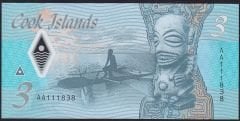 Cook Island 3 Dolar 2021 Çil Polimer