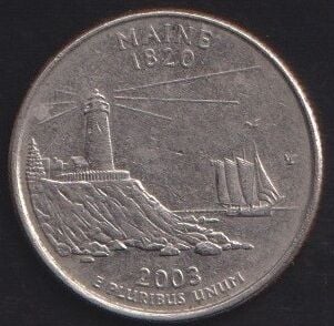 Amerika Çeyrek Dolar 2003 P Hatıra Maine