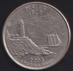 Amerika Çeyrek Dolar 2003 P Hatıra Maine