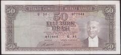 5.Emisyon 7.Tertip 50 Lira U31 077544 Çok Temiz+