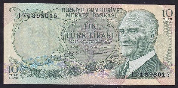 6.EMİSYON 2.TERTİP 10 LİRA I74 398015 ÇÇT
