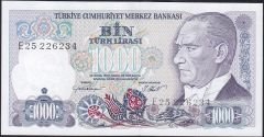 7.Emisyon 1.Tertip 1000 Lira E25 226234 Çil