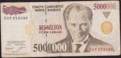 7.Emisyon 5 000 000 Lira E07 274348 Çok Temiz