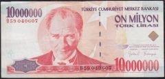 7.Emisyon 10 000 000 Lira B59 040607 Çok Temiz