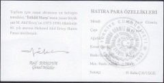 Hatıra Para Sertifikası - Mehmed Akif Ersoy - 1997 Yılı