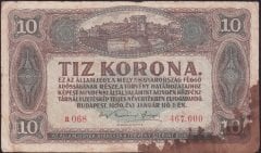 MACARİSTAN 10 KORONA 1920 HALİYLE