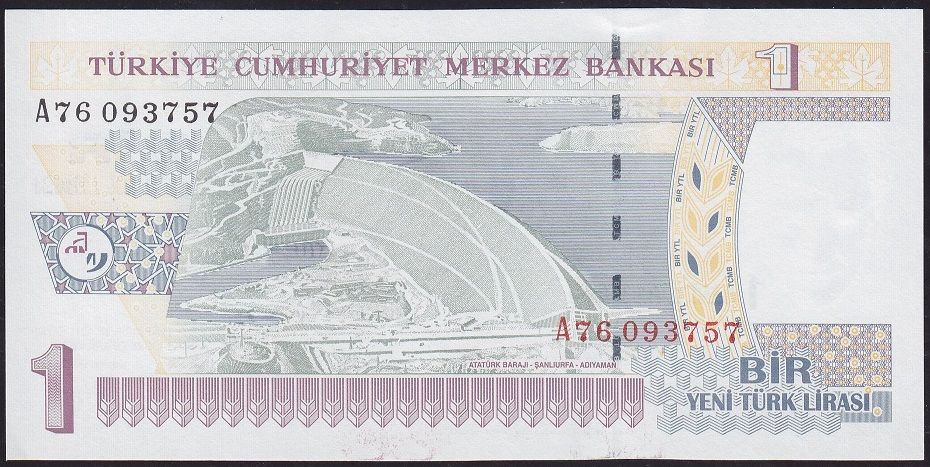 8.Emisyon 1 YTL A76 093757 Çil