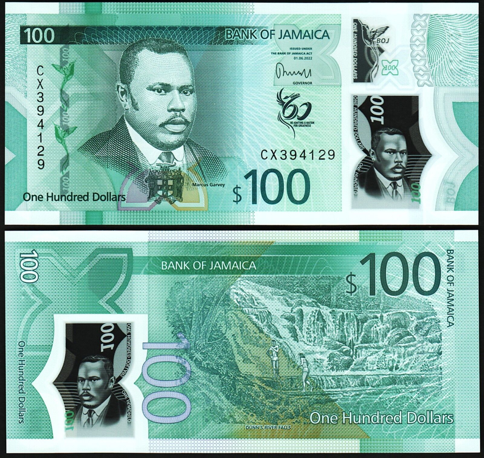 Jamaika 100 Dolar 2022 Çil Polimer