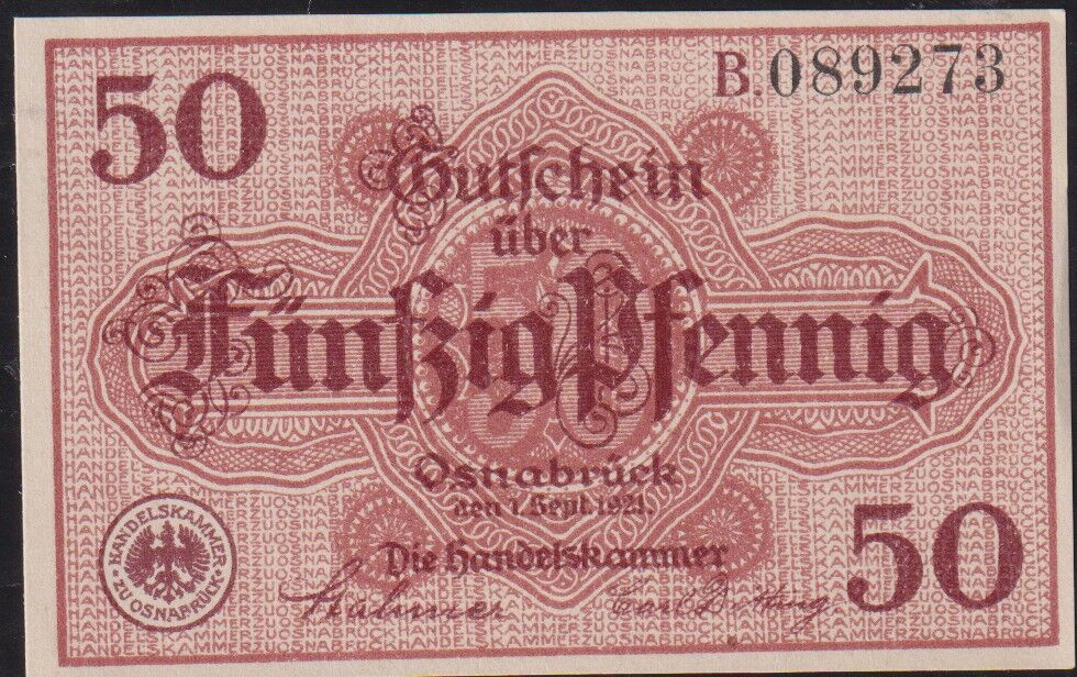 Almanya 50 Pfennig Notgeld 1921 Çil