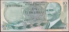 6.Emisyon 2.Tertip 10 Lira K73 226801 Çilaltı Çil