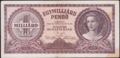 Macaristan 1 Milyar Pengo 1946 Çok Temiz+