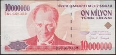 7.Emisyon 10 000 000 Lira B56 668352 Çok Temiz
