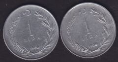 1966 Yılı 1 Lira (Ters Düz Takım)