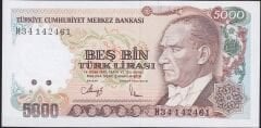 7.Emisyon 4.Tertip 5000 Lira H34 142461 Çil