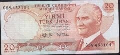 6.Emisyon 3.Tertip 20 Lira G58 453104 Çilaltı Çil