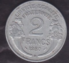 Fransa 2 Frank 1950B