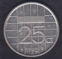 HOLLANDA 25 CENT 1992