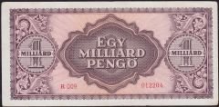 Macaristan 1 Milyar Pengo 1946 Çok Çok Temiz+