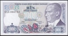 7.Emisyon 1.Tertip 1000 Lira E15 386752 Çil