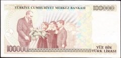 7.Emisyon 1.Tertip 100000 Lira A70 712896 Çok Temiz +