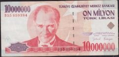 7.Emisyon 10 000 000 Lira B55 859384 Çok Temiz