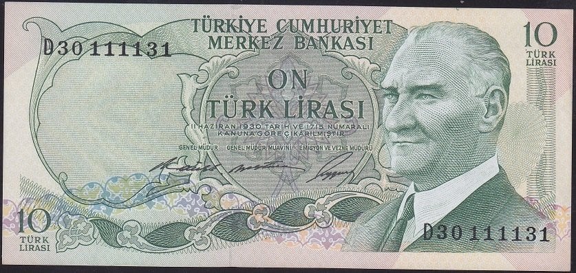 6.EMİSYON 1.TERTİP 10 LİRA D30 111131 ÇİLALTI