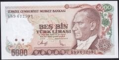 7.Emisyon 4.Tertip 5000 Lira G89 672991 Çil