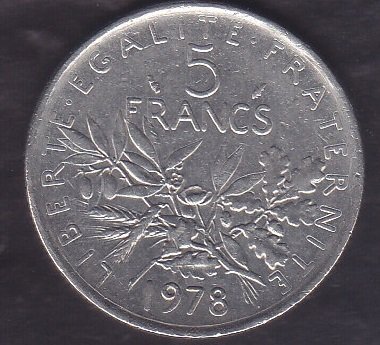 Fransa 5 Frank 1978