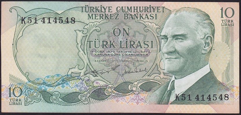 6.Emisyon 2.Tertip 10 Lira K51 414548 Çok Temiz+