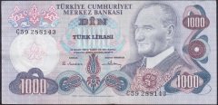 6.EMİSYON 1.TERTİP 1000 LİRA C59 288143 ÇOK ÇOK TEMİZ +