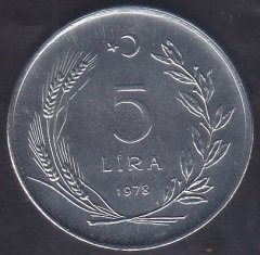 1978 YILI 5 LİRA FAO ÇİLALTI ÇİL
