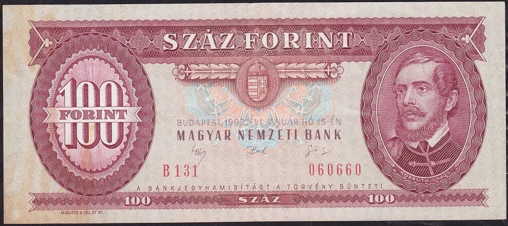Macaristan 100 Forint 1992 Çok Temiz+