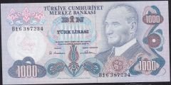 6.Emisyon 1.Tertip 1000 Lira B16 387234 Çilaltı