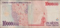 7.Emisyon 10 000 000 Lira A32 548903 Temiz+