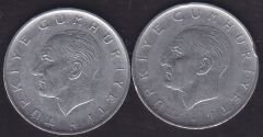 1970 Yılı 1 Lira (Ters Düz Takım)