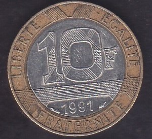 Fransa 10 Frank 1991