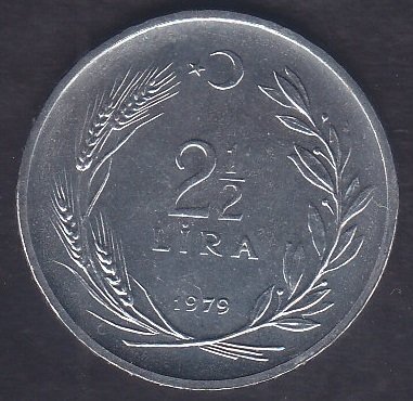 1979 YILI 2.5 LİRA FAO ÇİLALTI ÇİL eski para alan yerler