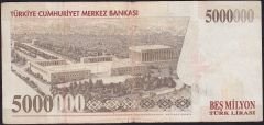 7.Emisyon 5 000 000 Lira J48 601011 Çok Temiz