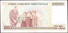7.Emisyon 1.Tertip 100000 Lira A58 908887 Çok Temiz +