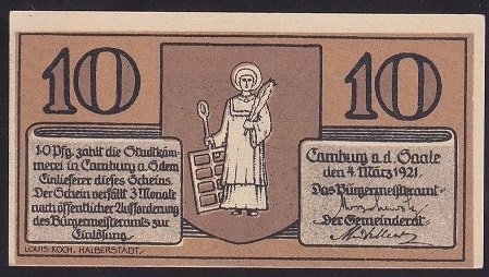 ALMANYA 10 PFENNİNG NOTGELD 1921 ÇİL
