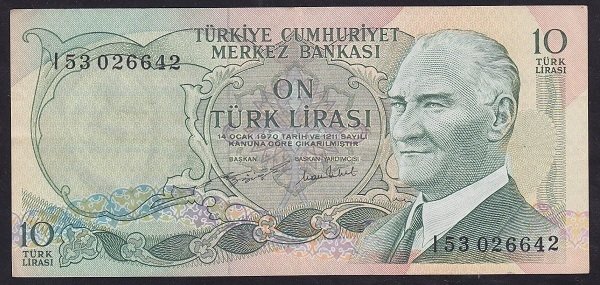 6.EMİSYON 2.TERTİP 10 LİRA I53 026642 ÇÇT +