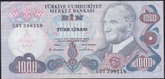 6.EMİSYON 1.TERTİP 1000 LİRA C57 398118 ÇOK ÇOK TEMİZ +