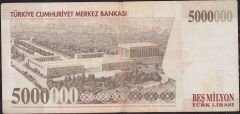 7.Emisyon 5 000 000 Lira J46 071448 Çok Temiz