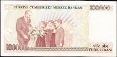 7.Emisyon 1.Tertip 100000 Lira A56 029410 Çok Temiz