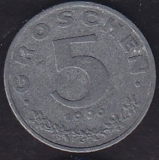 Avusturya 5 Groschen 1966 Çinko