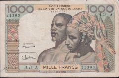 Batı Afrika Devletleri 1000 Frank 1961 Çok Temiz+ ( Fildişi Sahili ) Pick 203B/?
