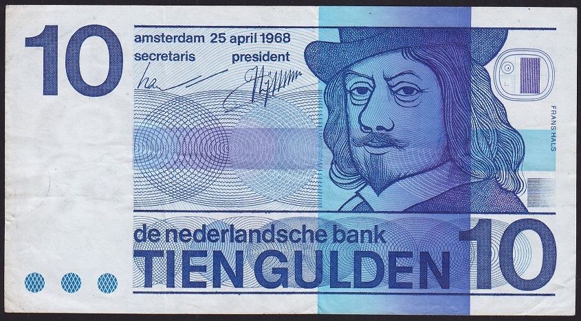 Hollanda 10 Gulden 1968 Çok Temiz+